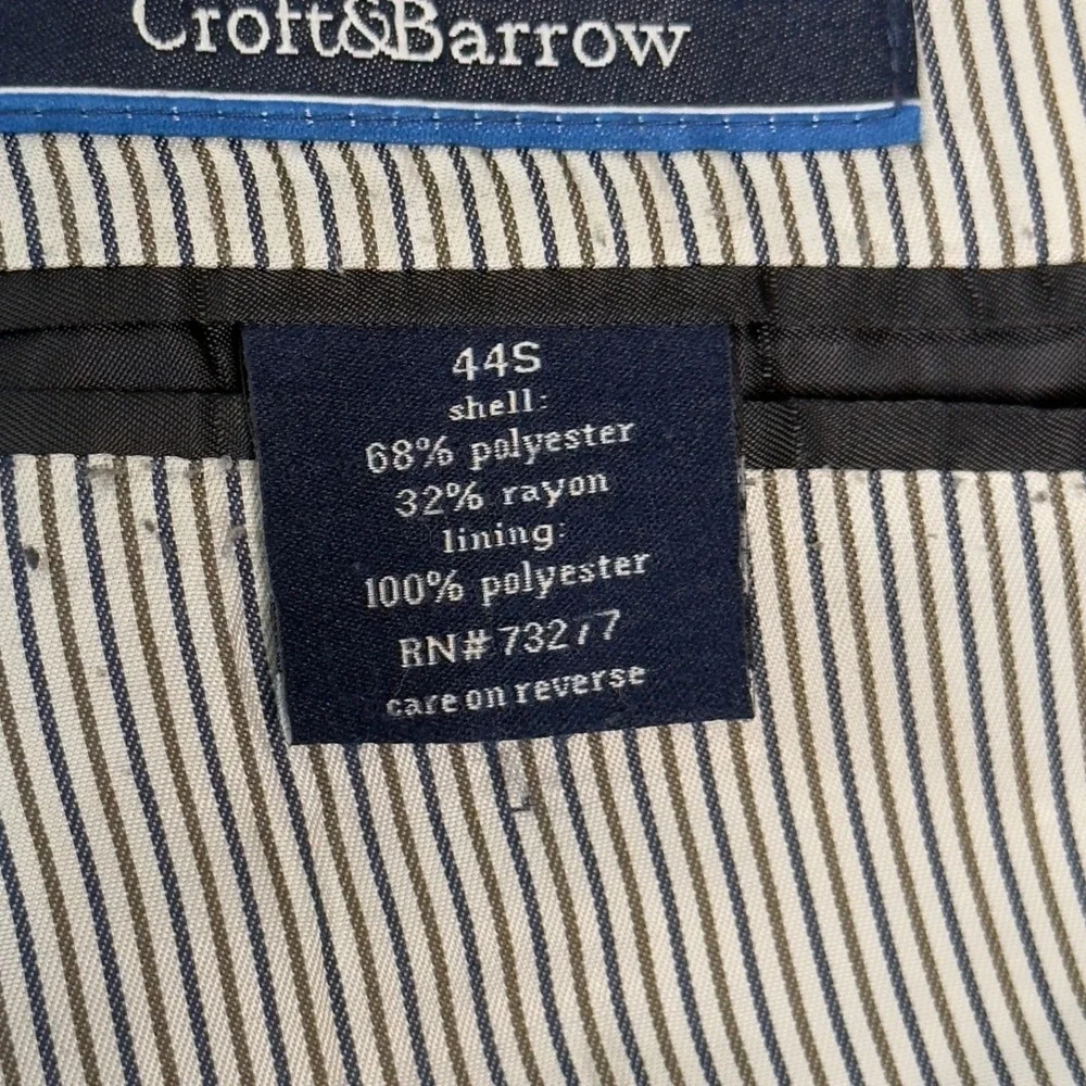 CROFT & BARROW Men's Blazer Sz. 44S Poly/Rayon Blend Dark Gray Sport Coat Jacket